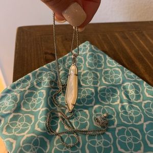 Adjustable pendant necklace Ivory Mother of Pearl